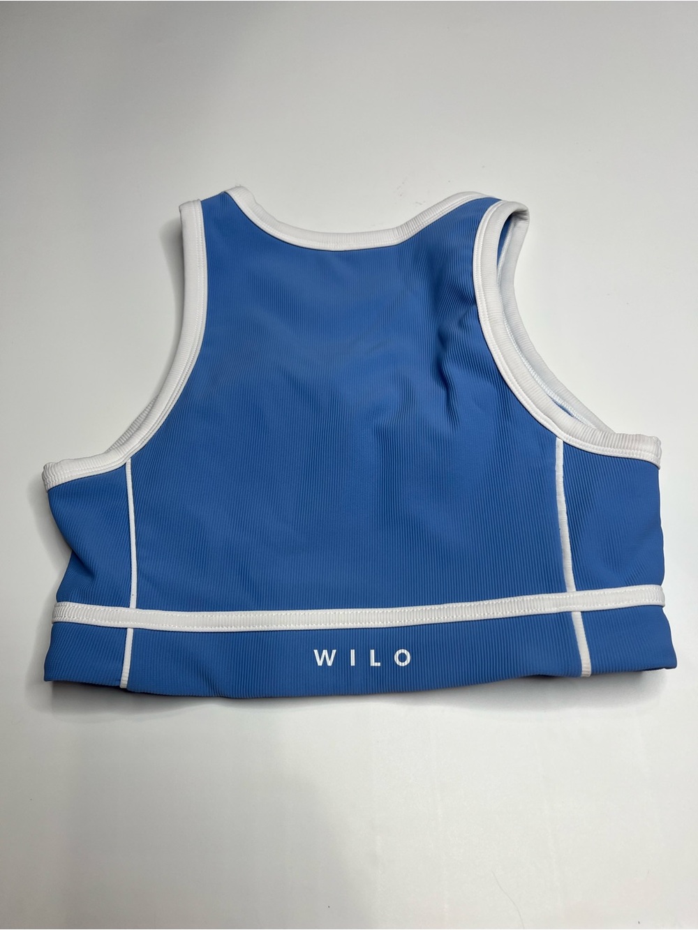 Wilo Blue Crop Top with White Trim size small